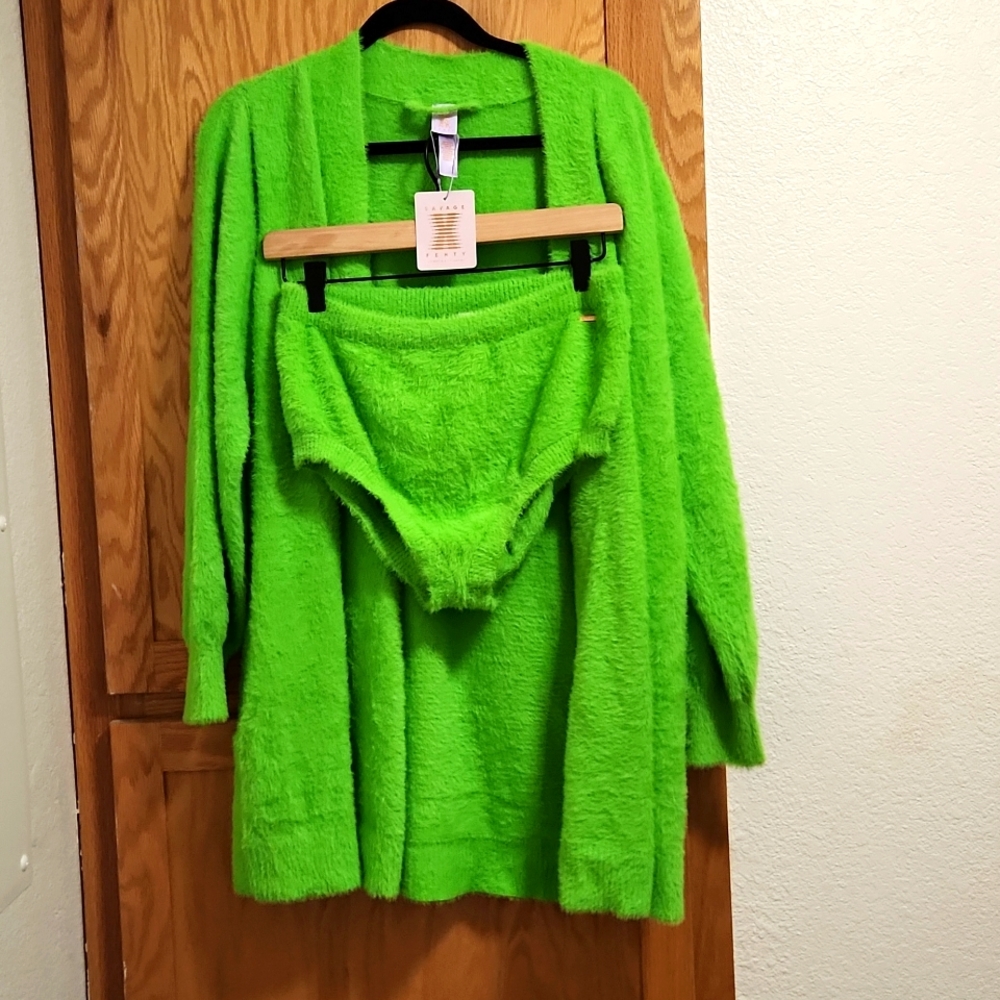 Savage x Fenty Fluff it up Cardigan and bikini set